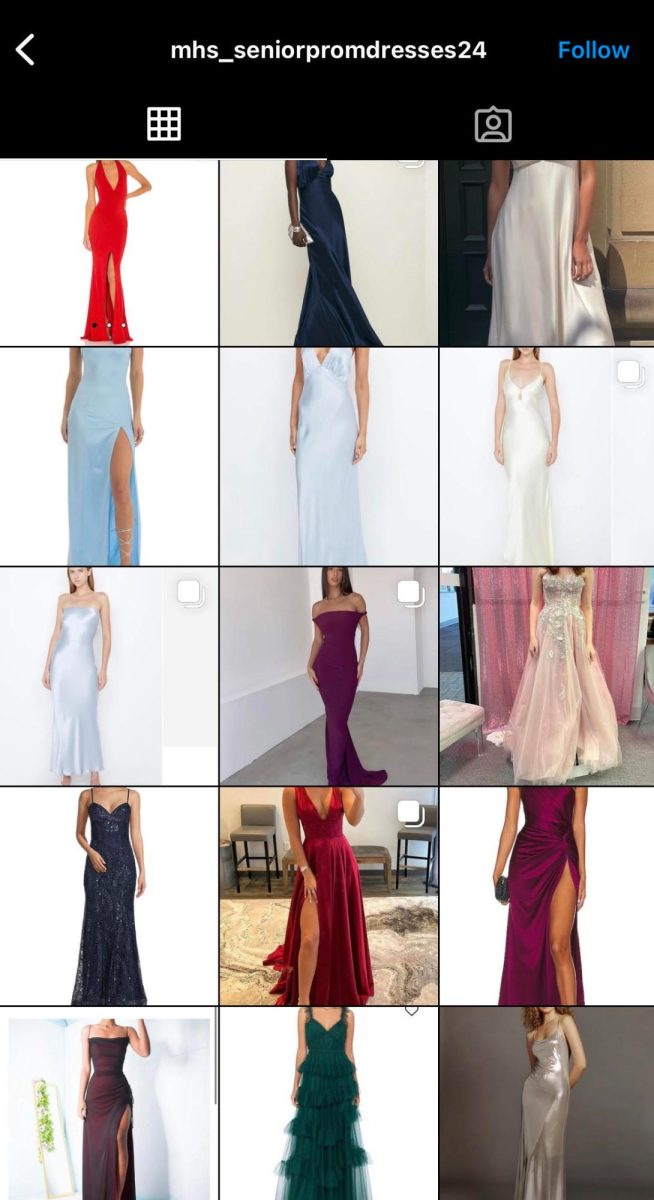 Students can submit their dresses to the account to display them.